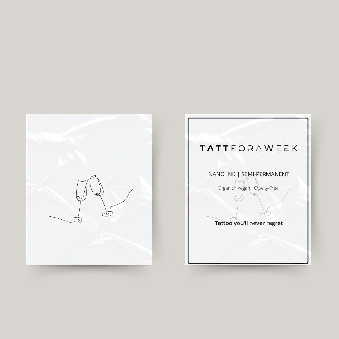 Tatuaje temporal copas de champán