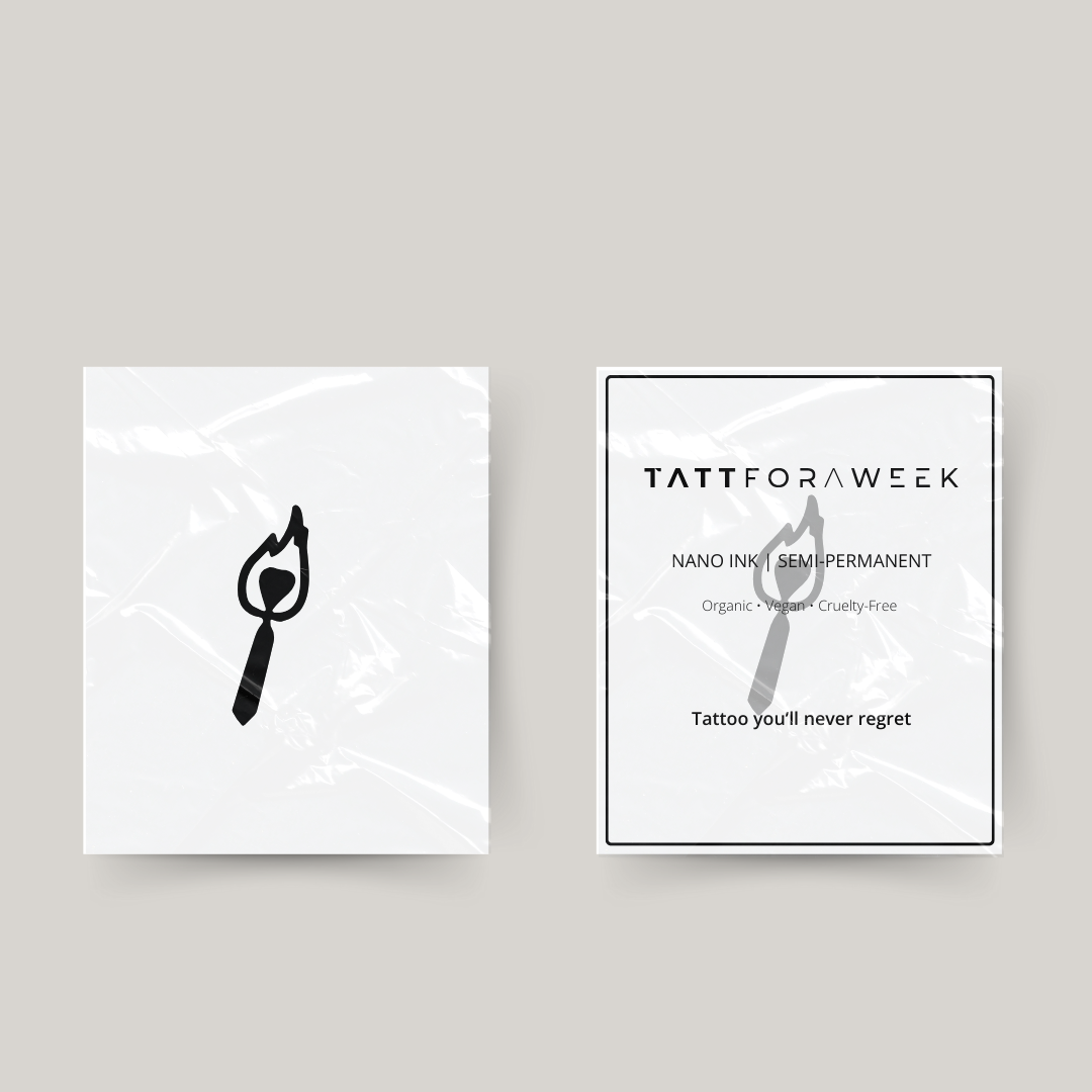 Tatuaje temporal amor de fuego