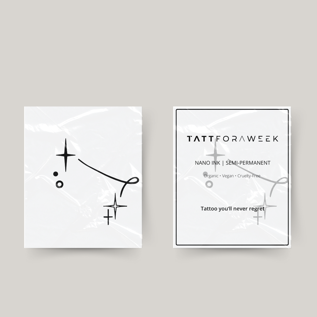 Tatuaje temporal gemini estrellas