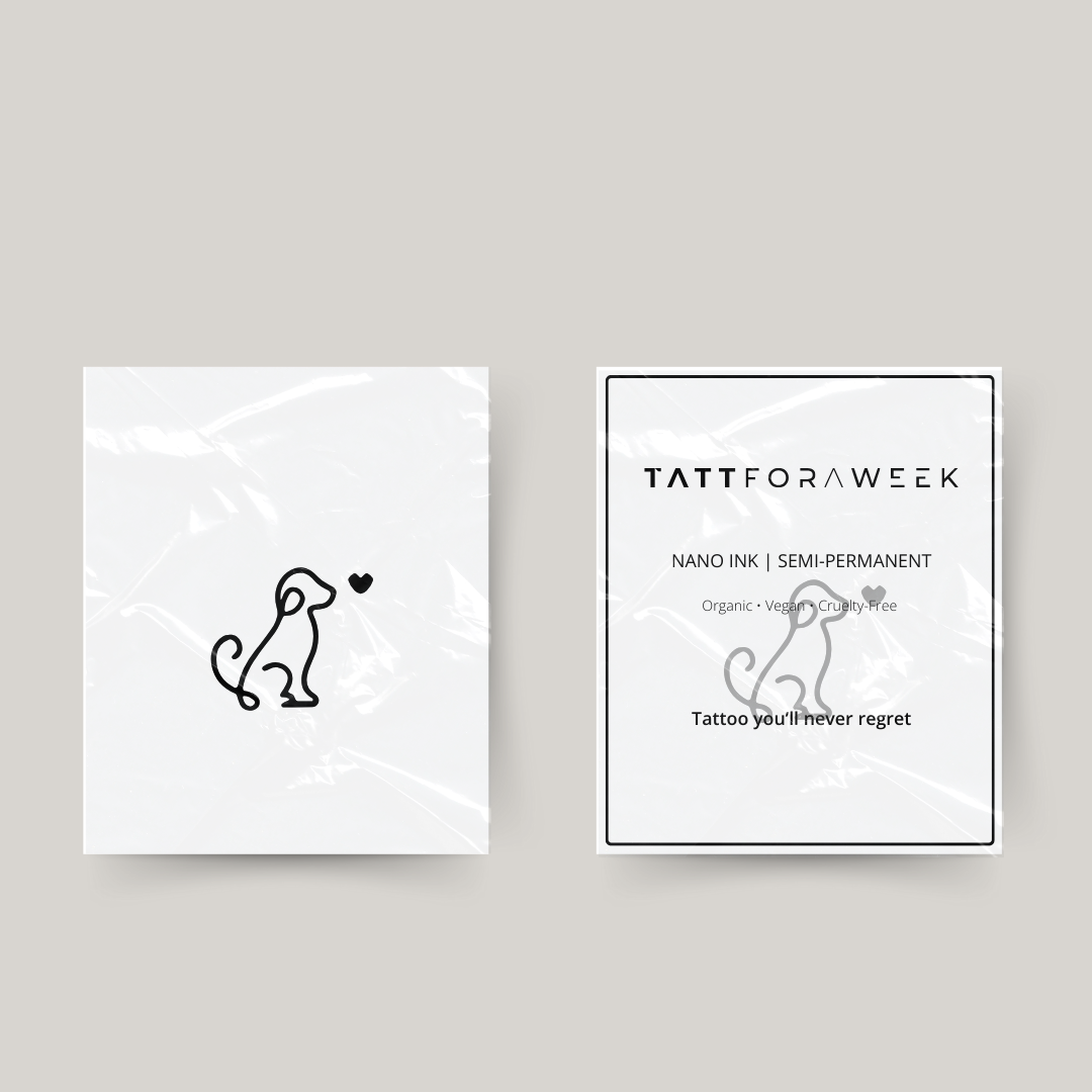 Tatuaje temporal amor por los perros