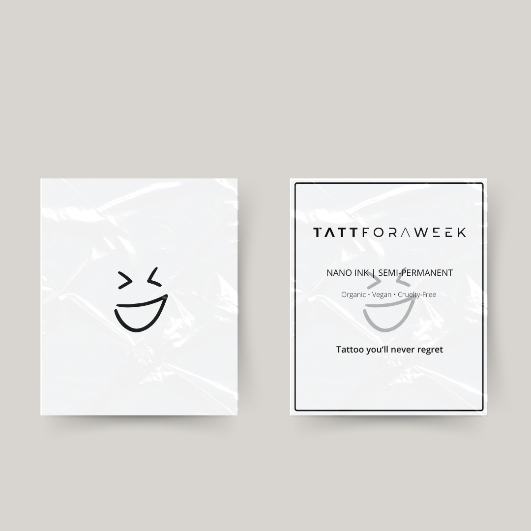 Tatuaje temporal de sonrisa sonriente