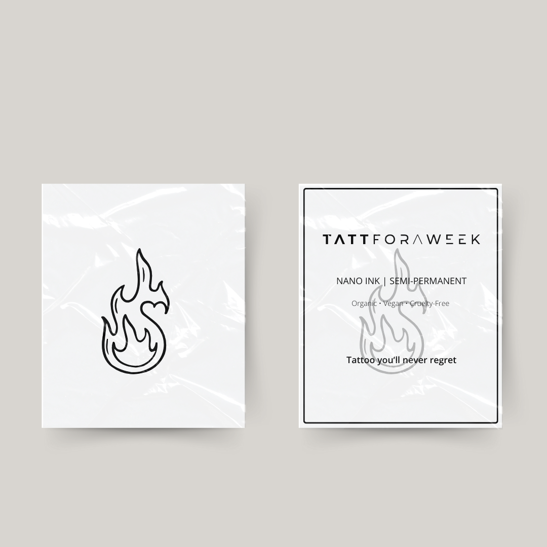Tatuaje temporal fuego encantador