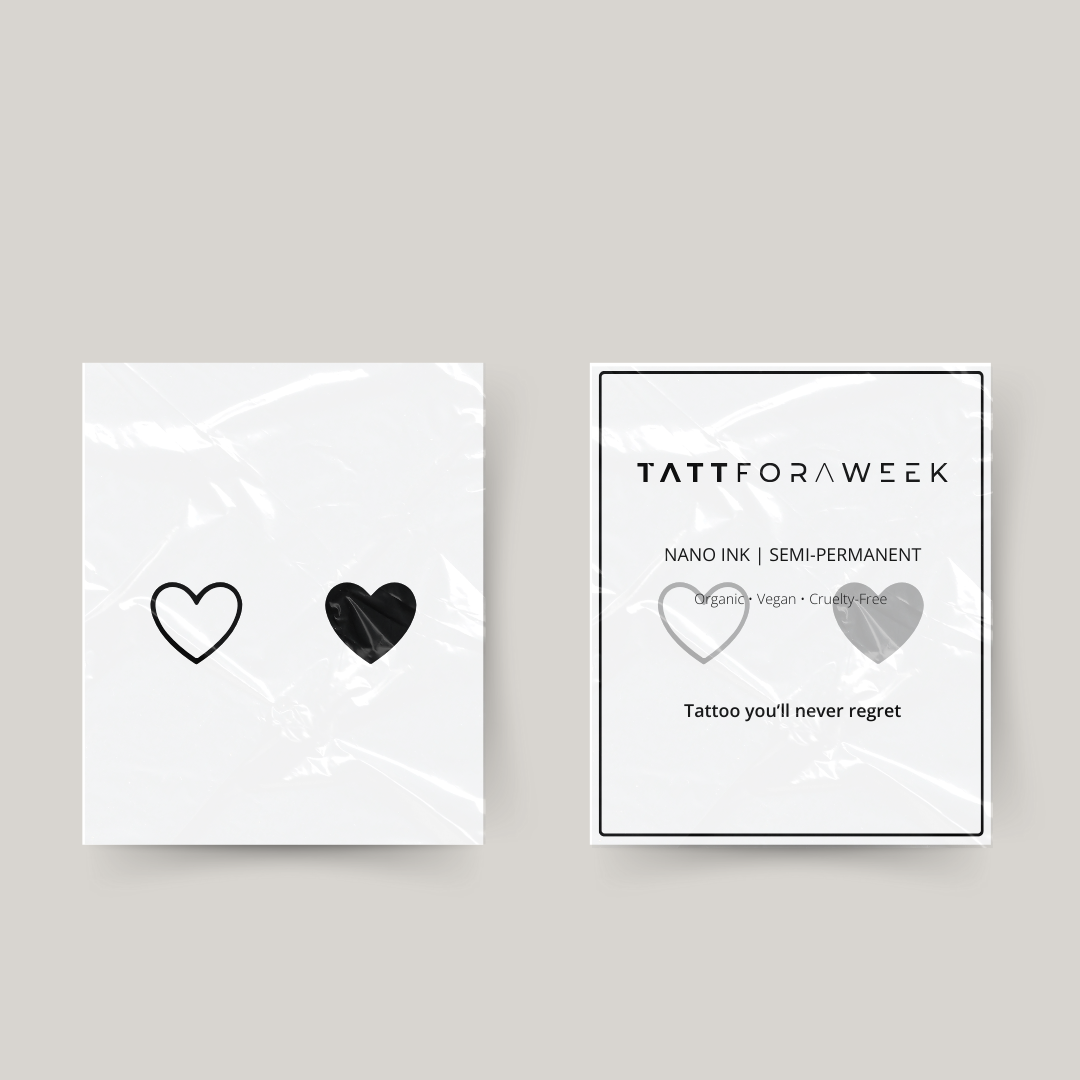 Tatuaje temporal de corazones