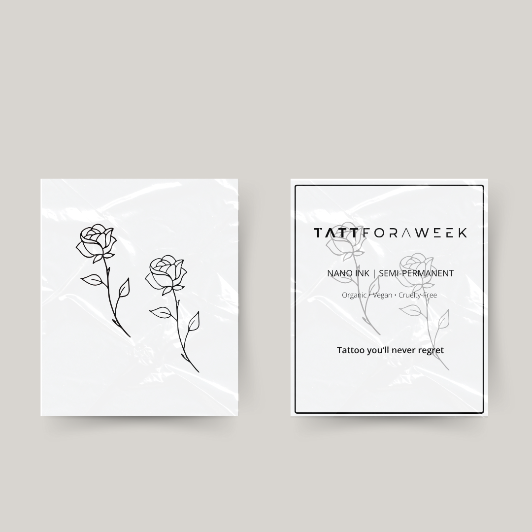Tatuaje temporal a juego de rosas