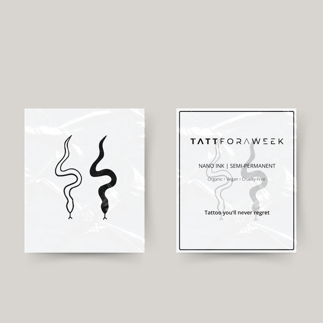 Tatuaje temporal a juego de serpientes