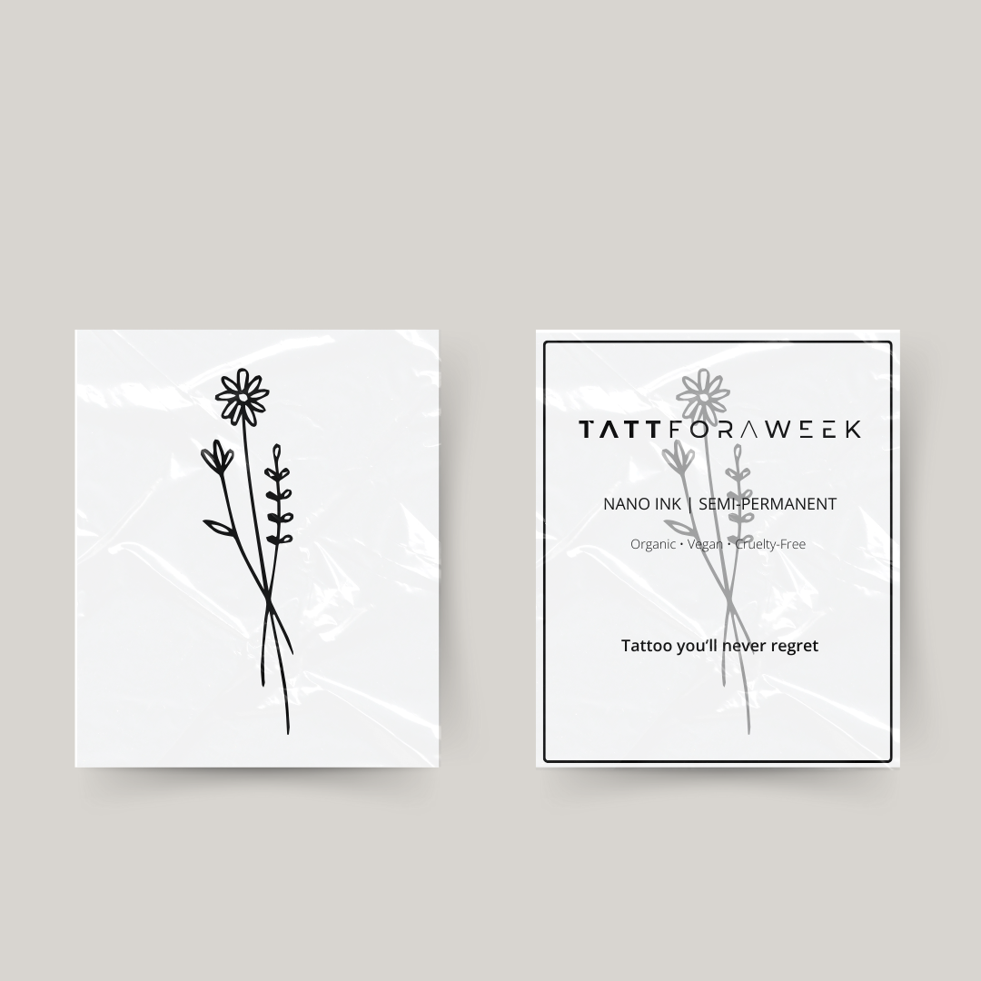 Tatuaje temporal flores arrancadas