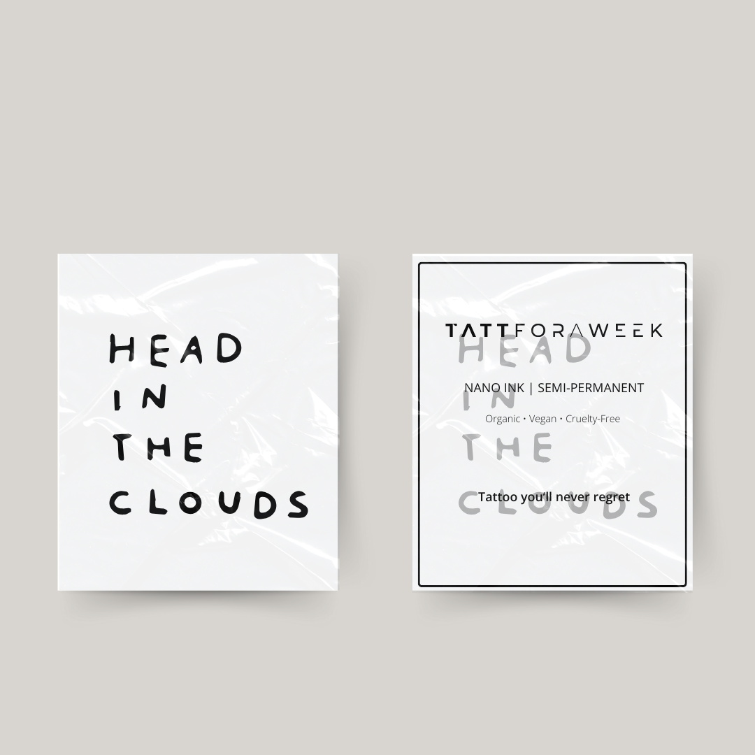 Tatuaje temporal cabeza en las nubes