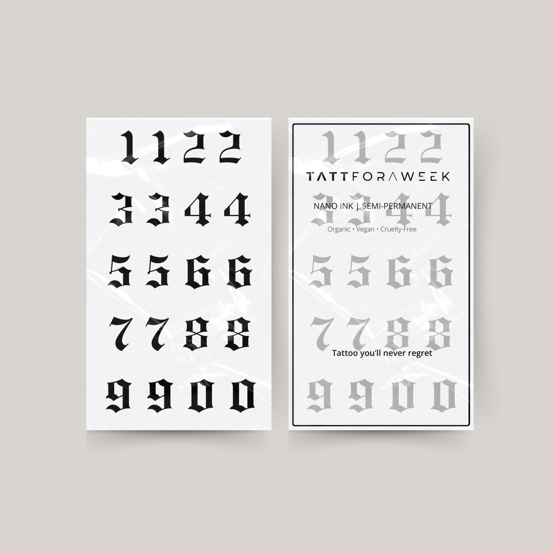 Tatuaje temporal de números