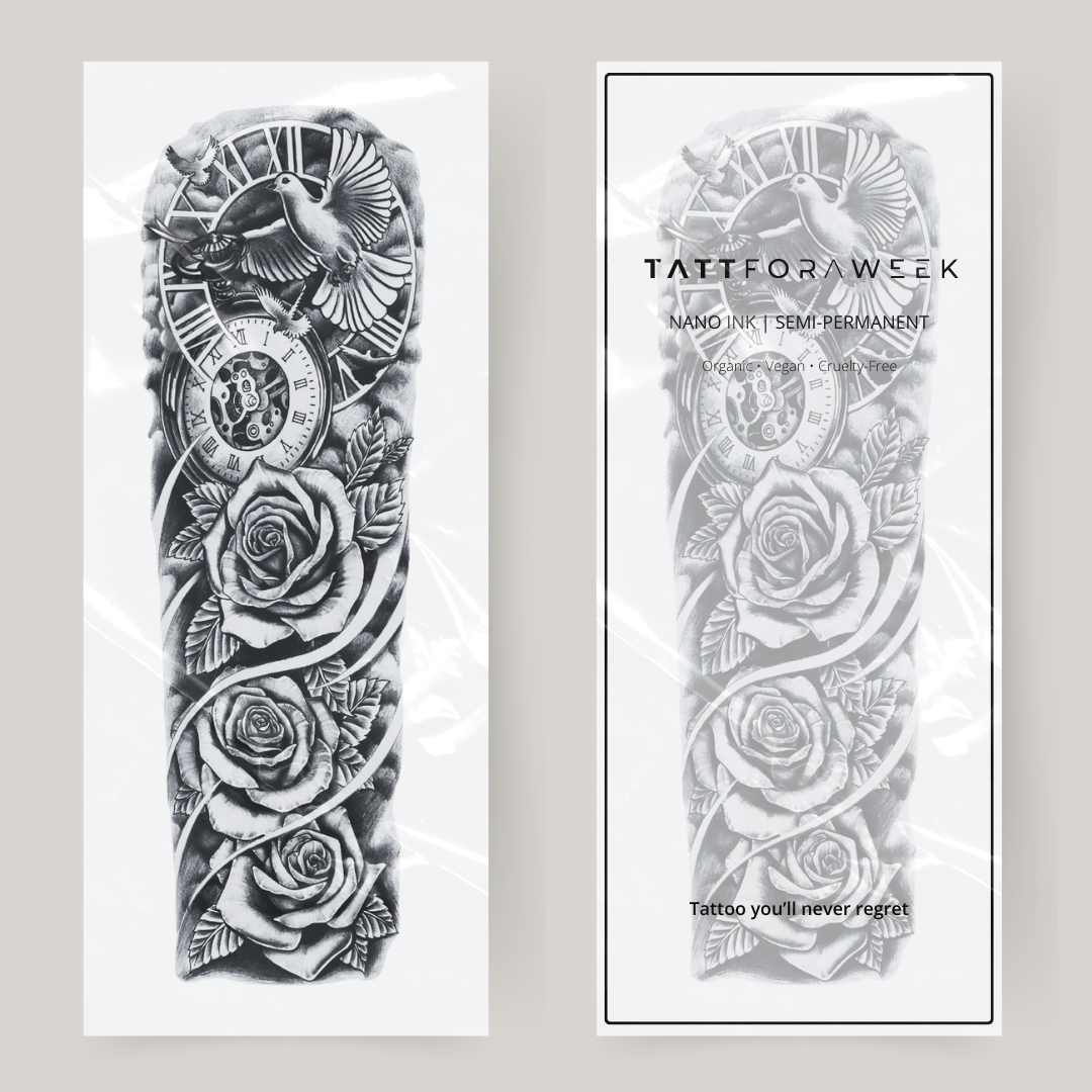 Paloma en la manga del tatuaje falso