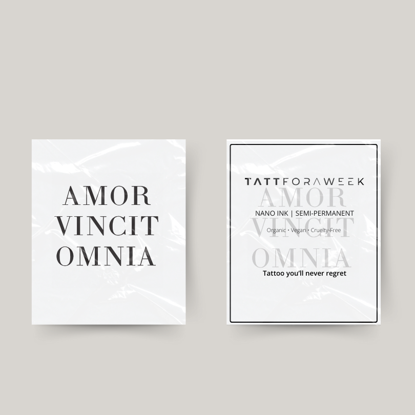 Tatuaje temporal amor vincit omnia