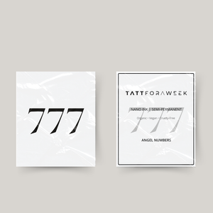 Tatuaje temporal números angelicales 777