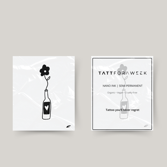 Tijdelijke tattoo bloem in vaas