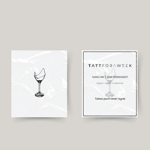 Tatuaje temporal copa de vino rota