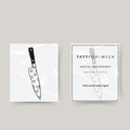 Tatuaje temporal de corazones cuchillo