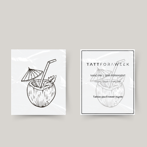 Tatuaje temporal de coco