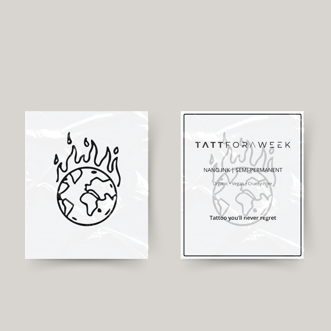 Tijdelijke tattoo wereld in vuur en vlam