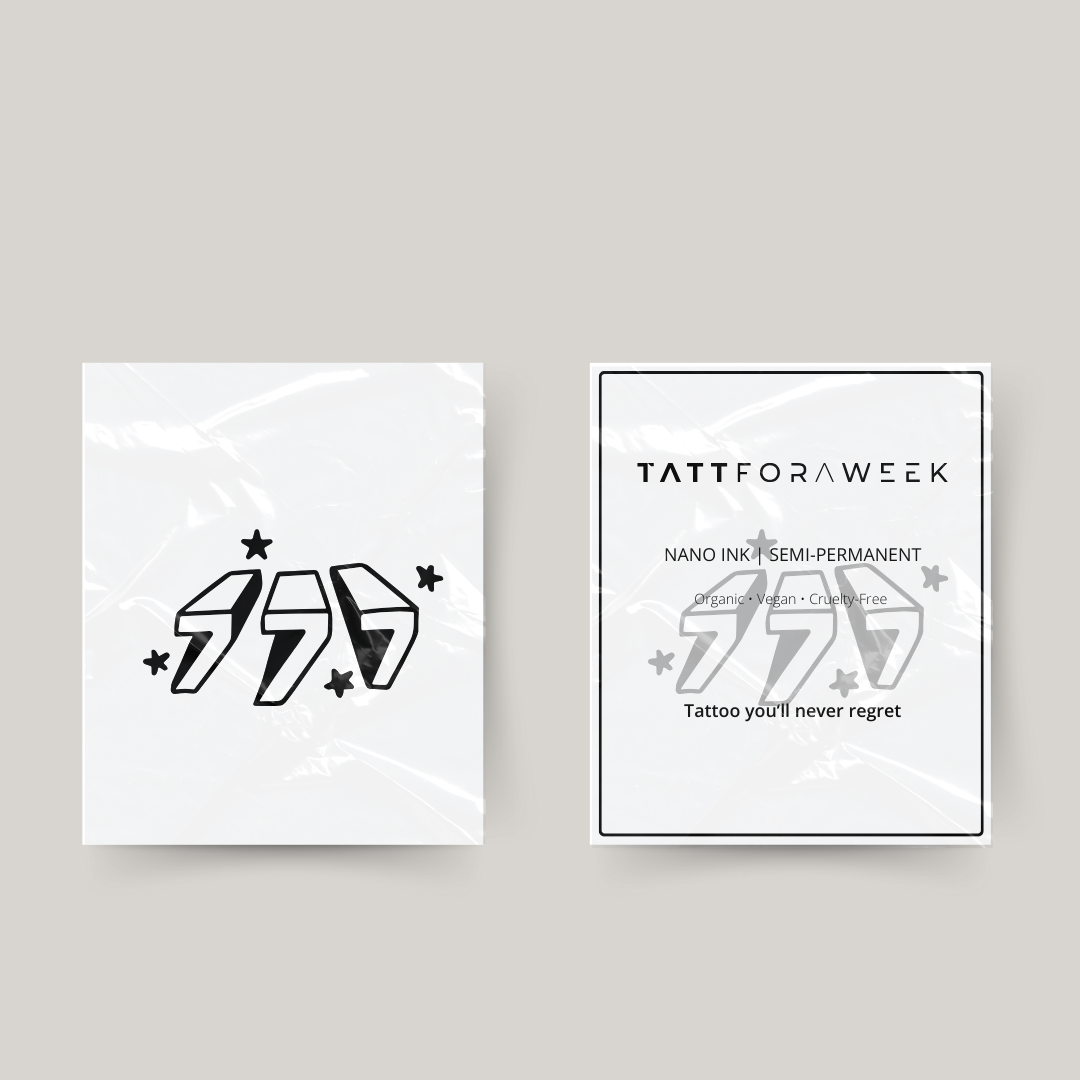 Tatuaje temporal 777 destellos