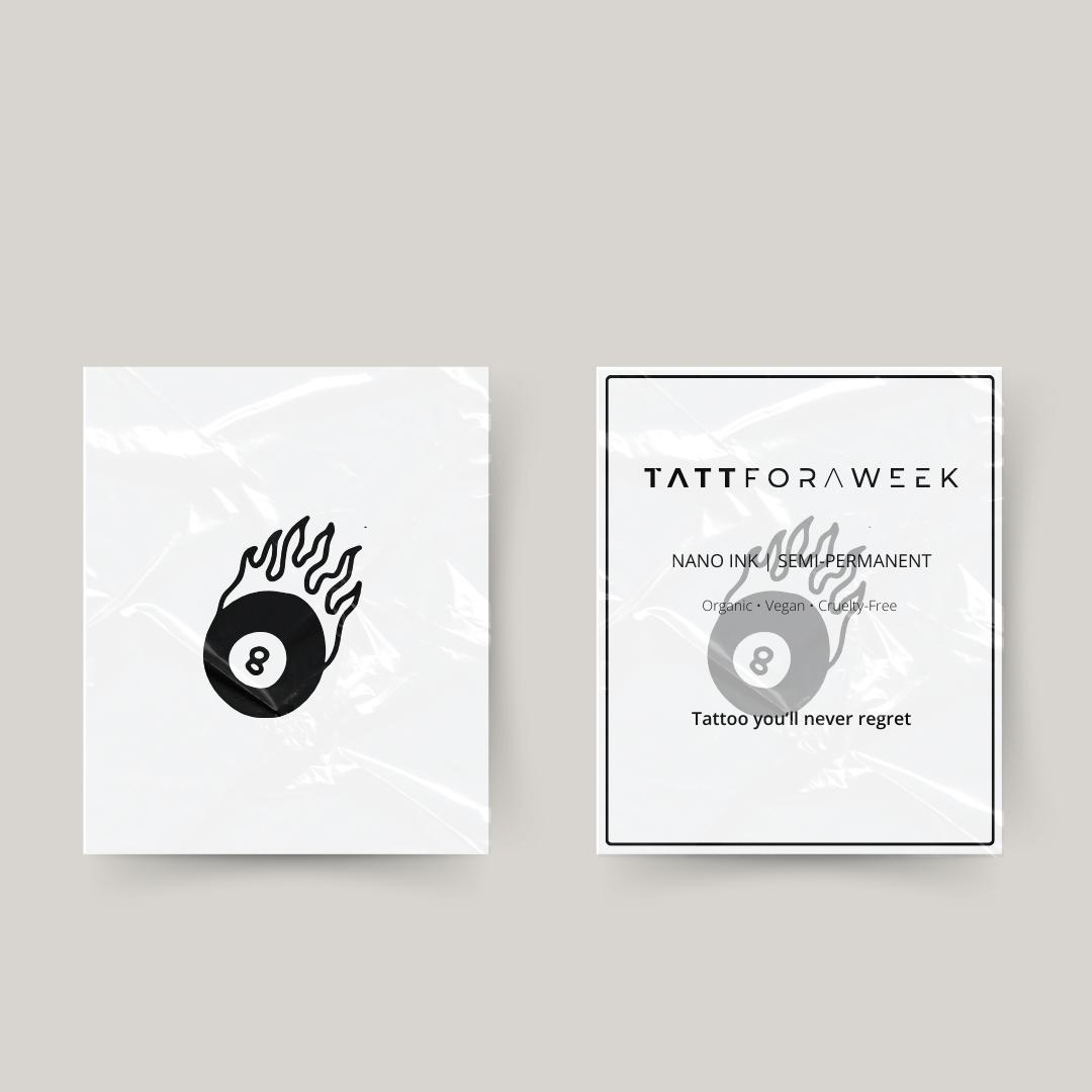 Tatuaje temporal 8 en llamas