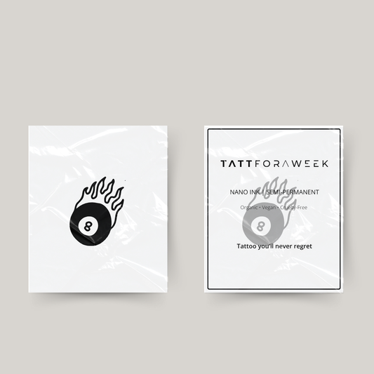 Tatuaje temporal 8 en llamas