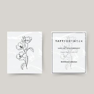 Tatuaje temporal flor de nacimiento agosto