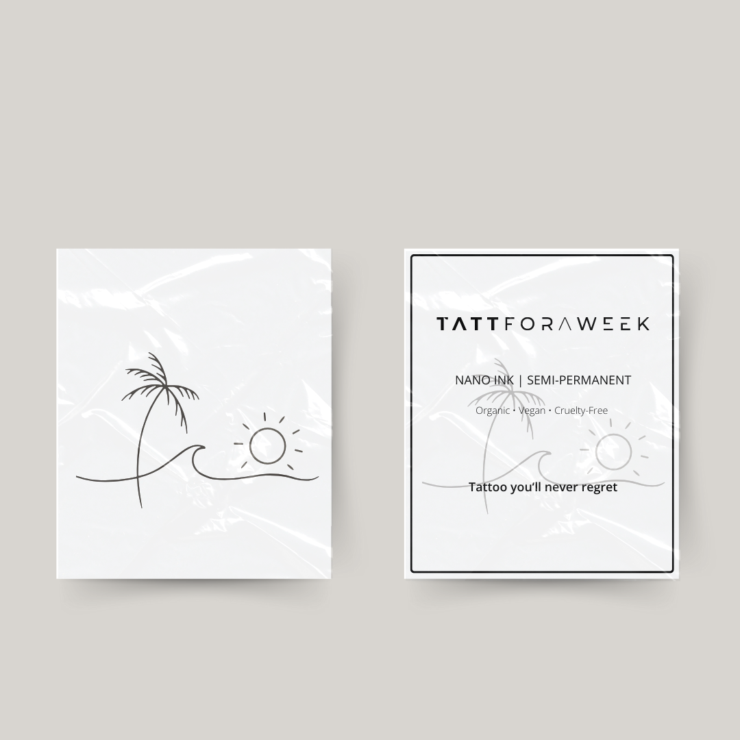 Tatuaje temporal vibras de playa