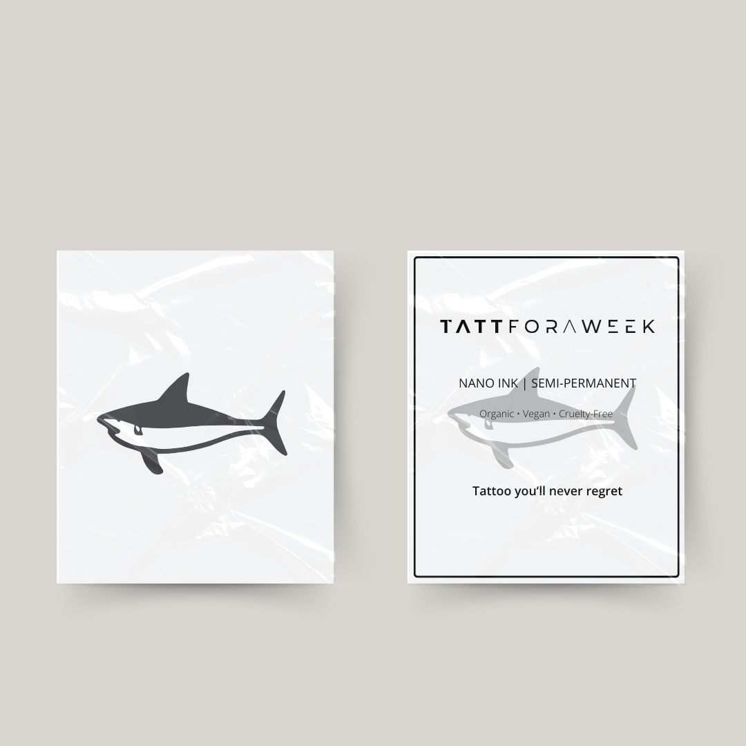 Tatuaje temporal de tiburón azul