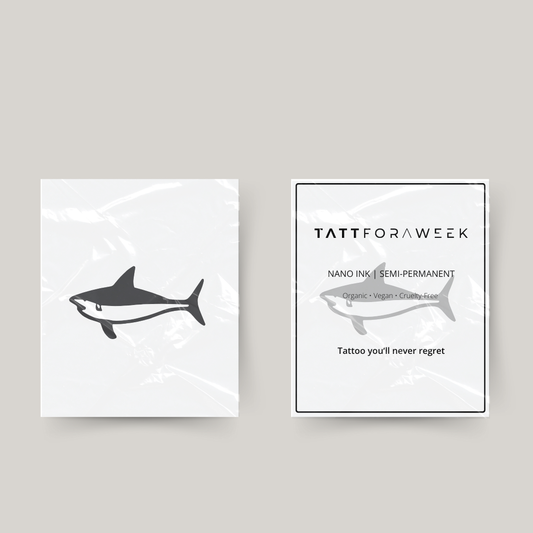 Tatuaje temporal de tiburón azul