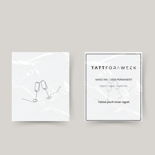 Tatuaje temporal copas de champán