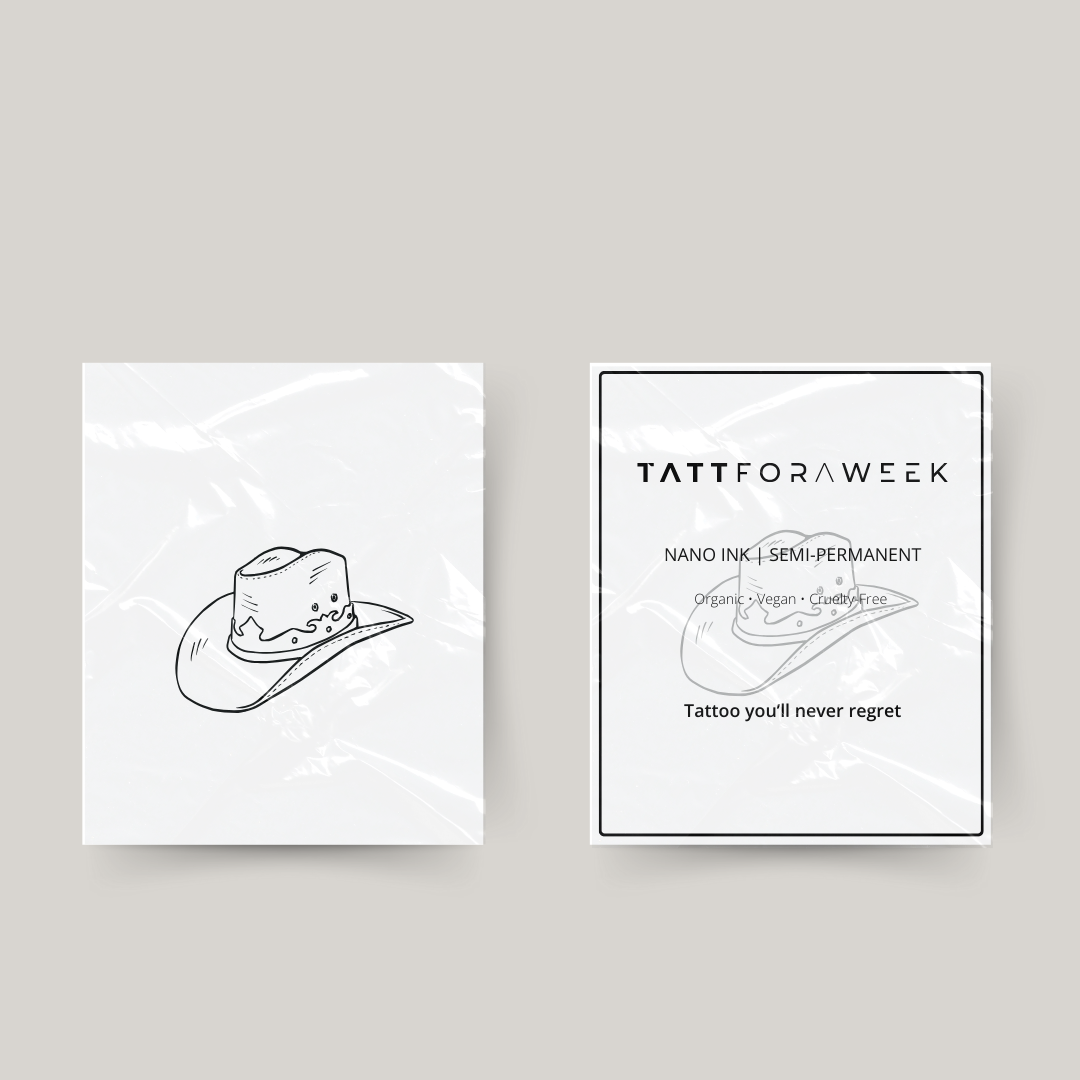 Tatuaje temporal sombrero vaquero