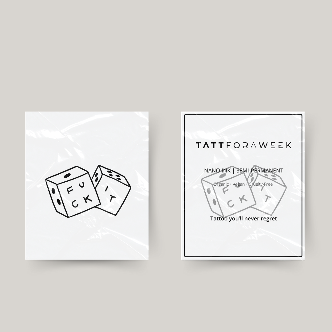Tatuaje temporal dados fuck it