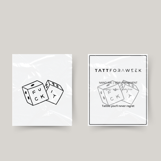 Tatuaje temporal dados fuck it