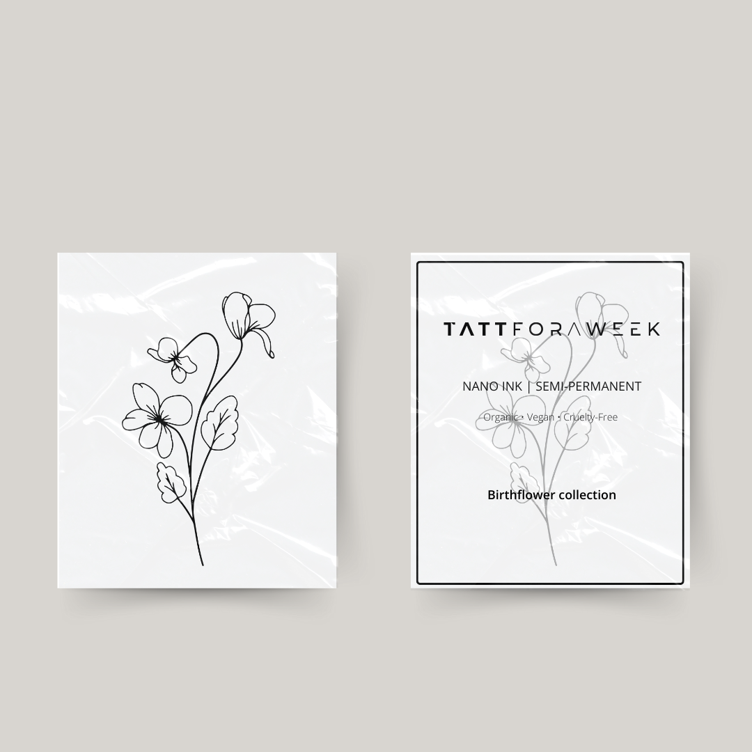 Tatuaje temporal flor de nacimiento febrero