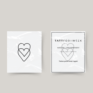 Tatuaje temporal doble corazón