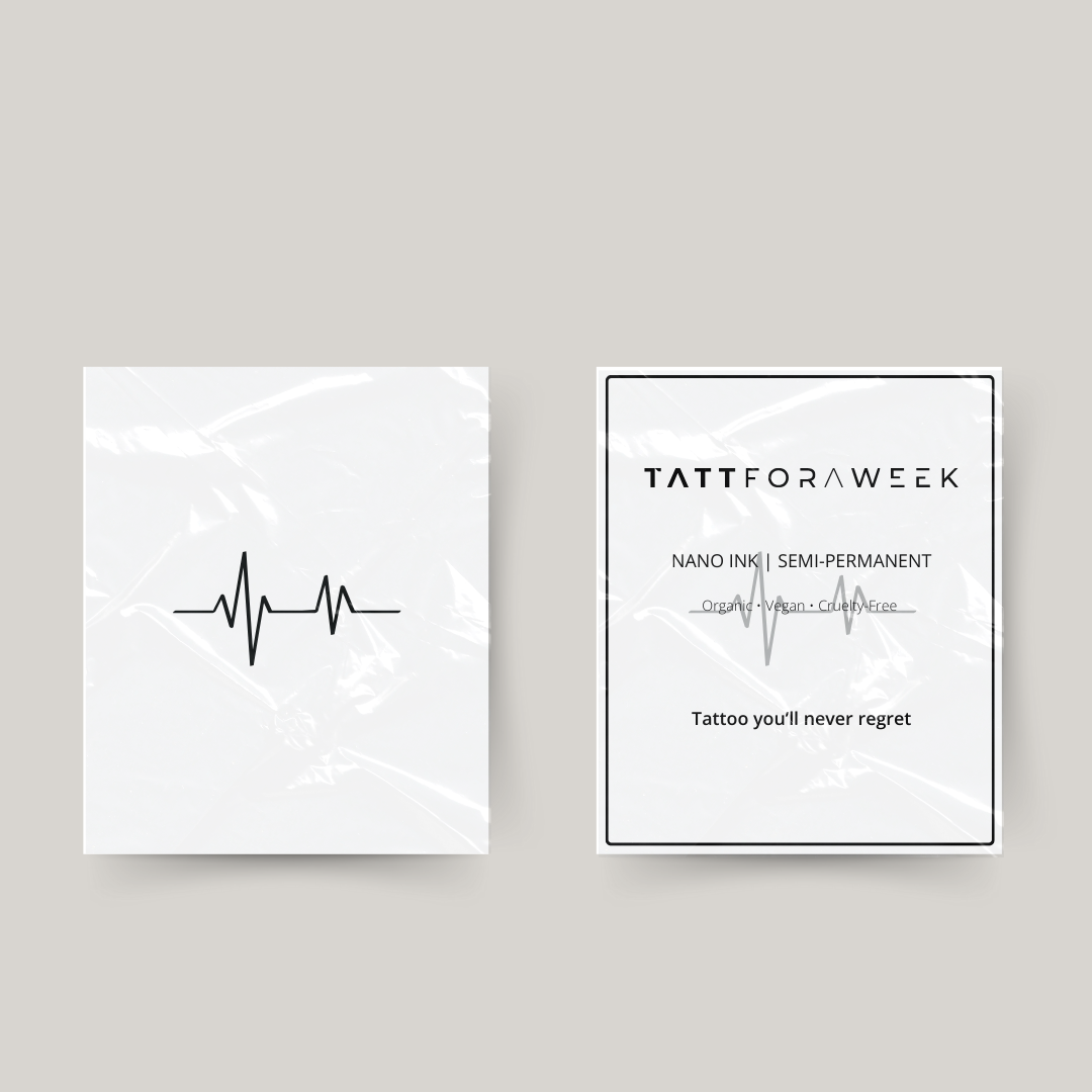 Tatuaje temporal latido del corazón