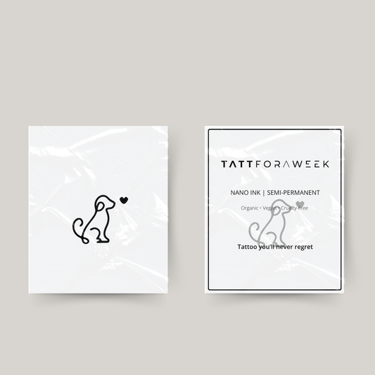 Tatuaje temporal amor por los perros