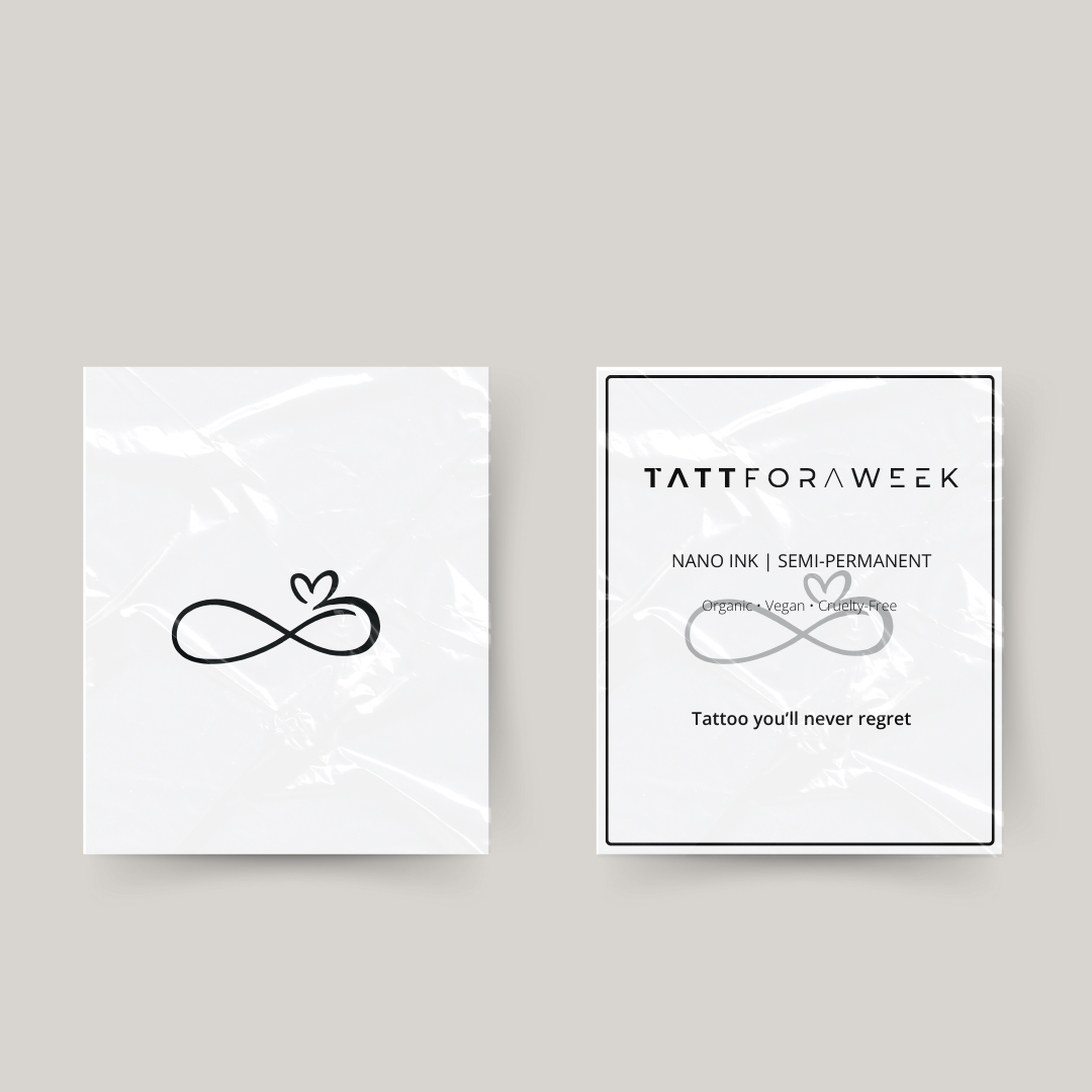 Tatuaje temporal infinito corazón