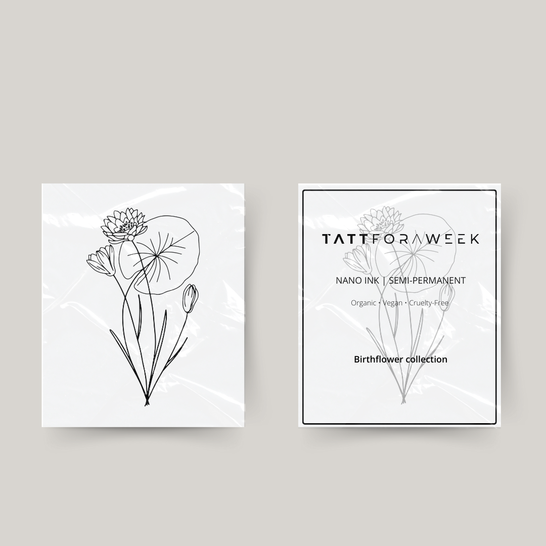 Tatuaje temporal flor de nacimiento julio