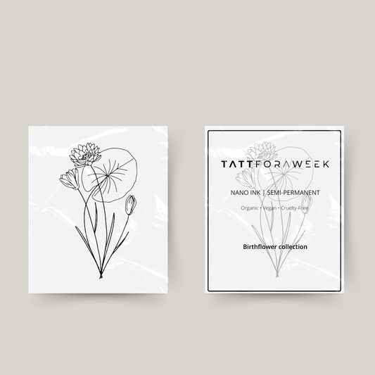 Tatuaje temporal flor de nacimiento julio