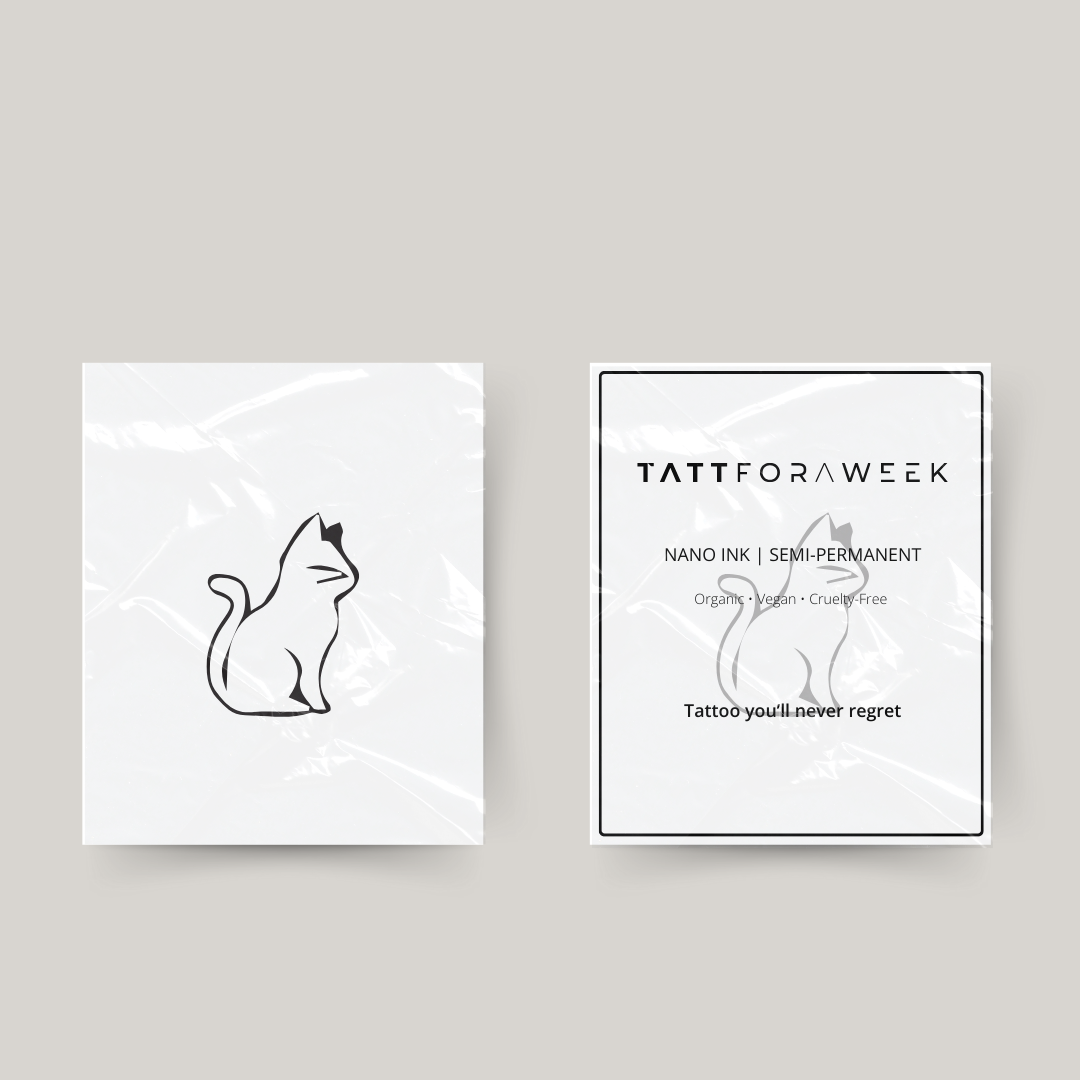 Tatuaje temporal de gato