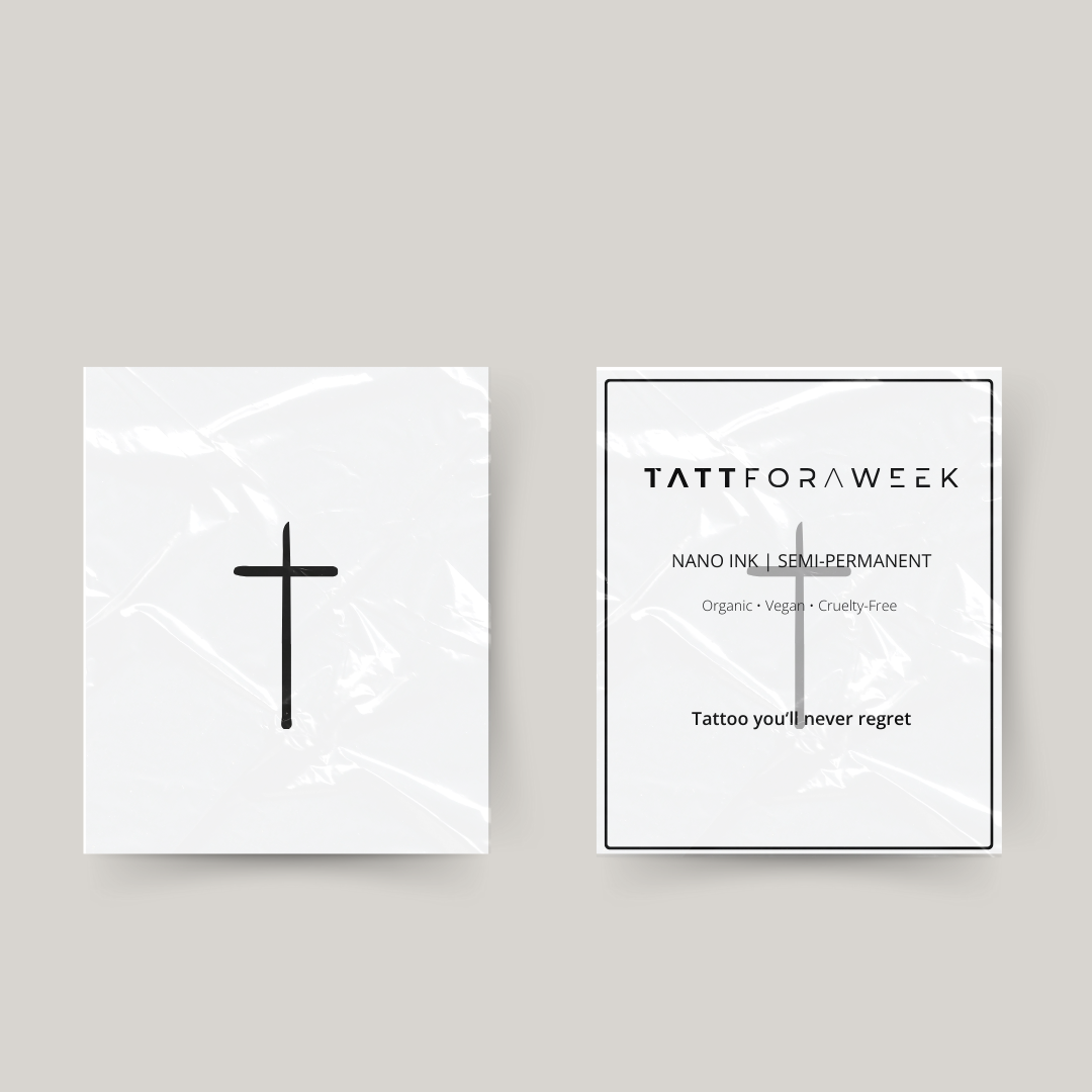Cruz de tatuaje temporal