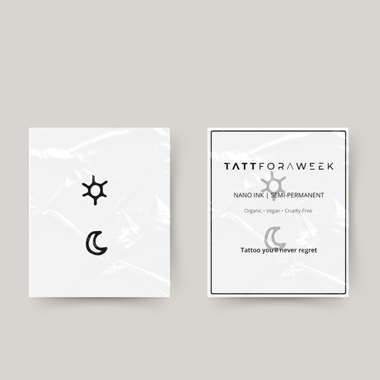 Tatuaje temporal de estrella y luna