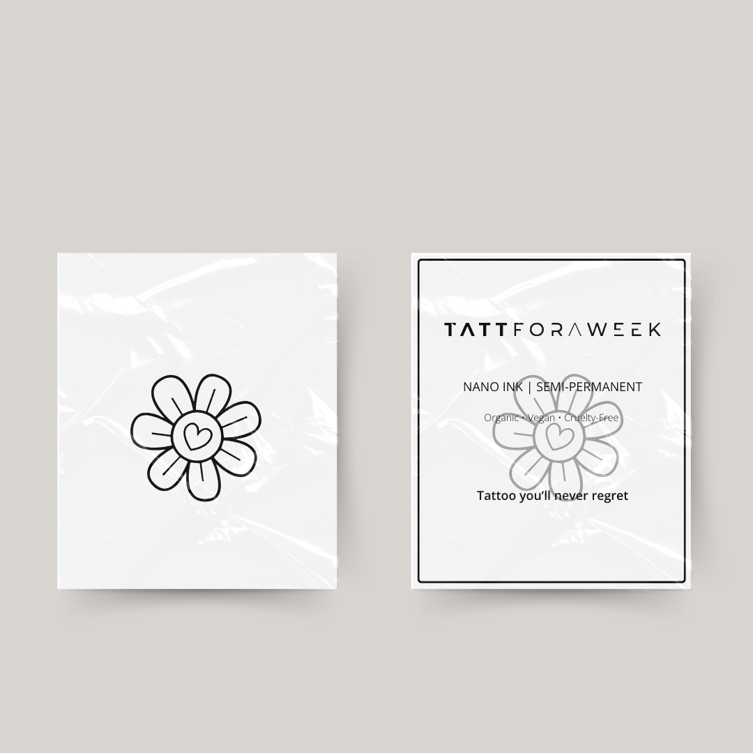 Tatuaje temporal margarita corazón