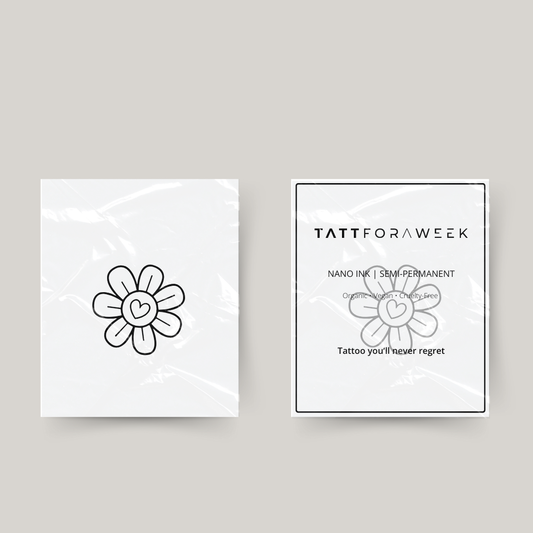 Tatuaje temporal margarita corazón