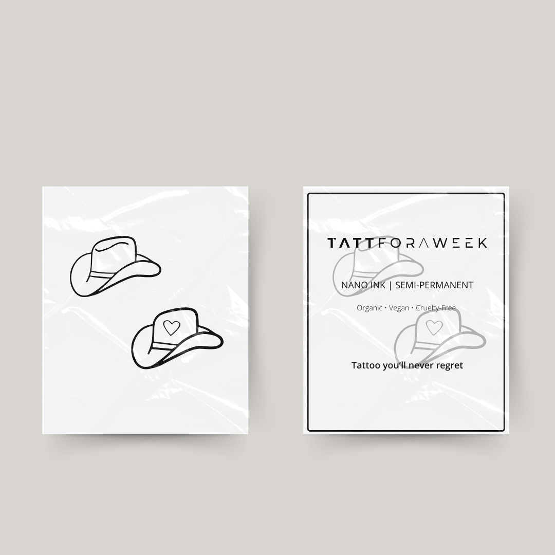 Tatuaje temporal de sombreros vaqueros