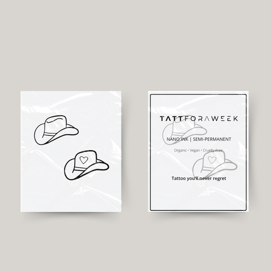 Tatuaje temporal de sombreros vaqueros