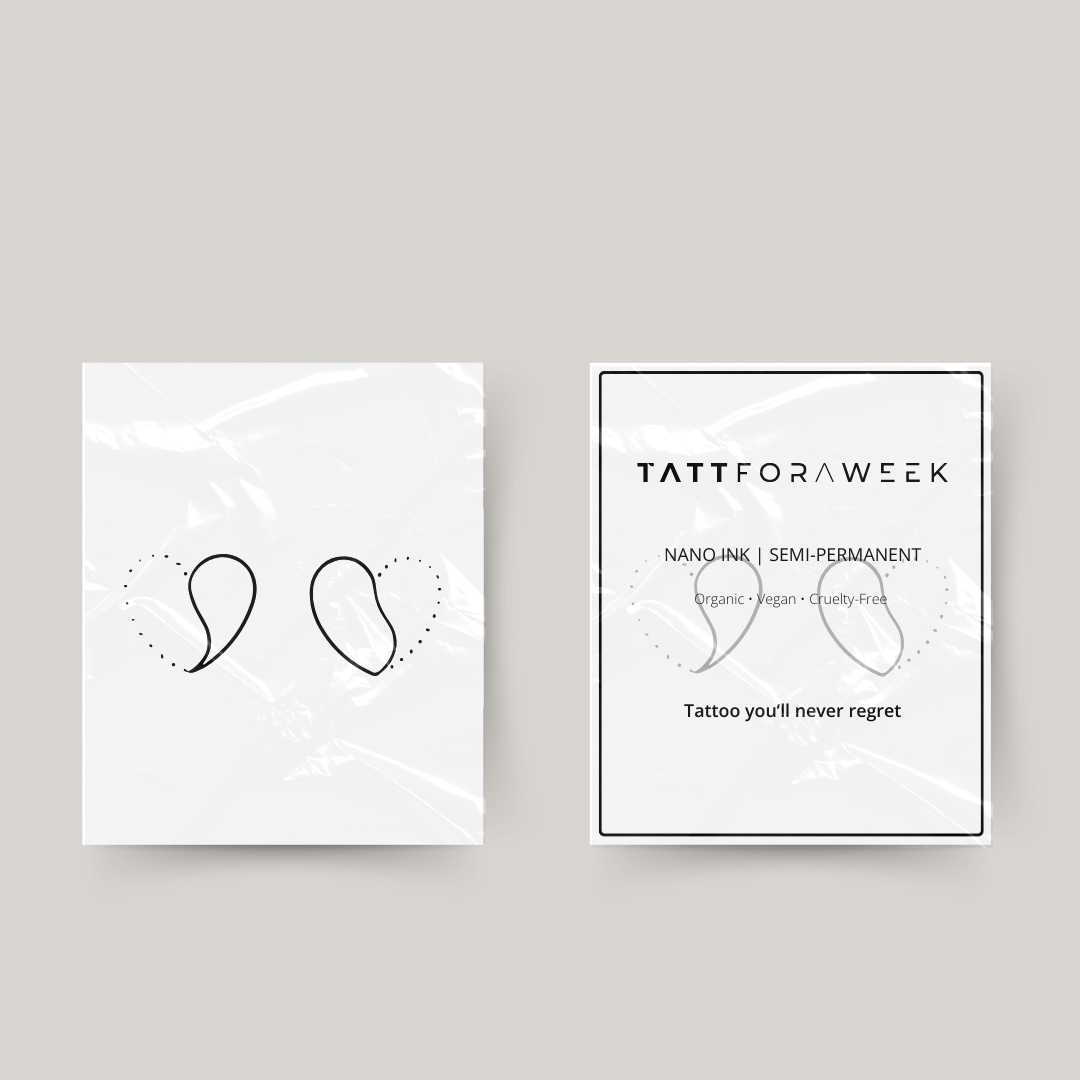 Tatuaje temporal de corazones a juego