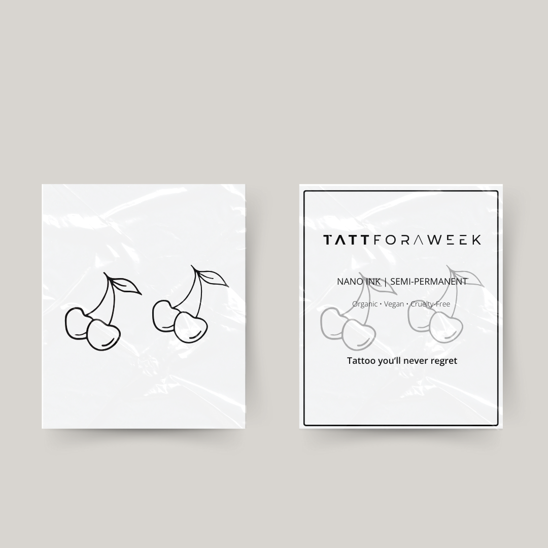 Tatuaje temporal a juego de cerezas