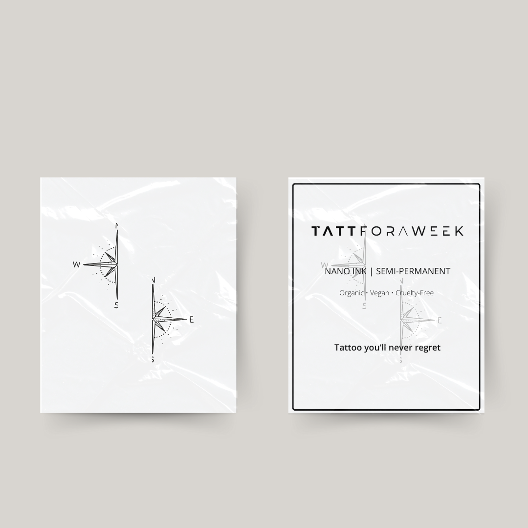 Tatuaje temporal de brújula
