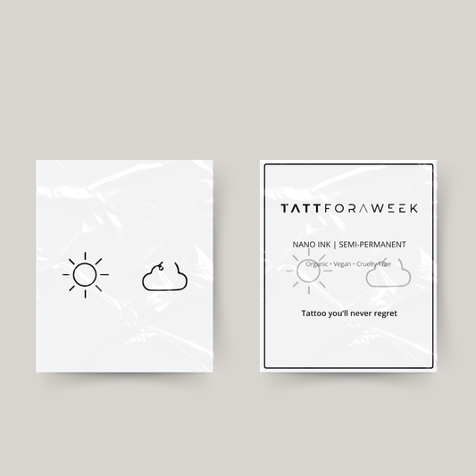 Tatuaje temporal a juego sol y nube