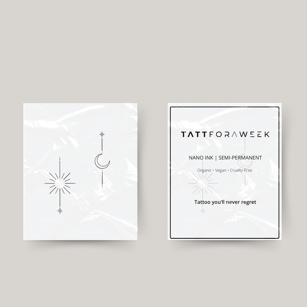 Tatuaje temporal a juego sol y luna